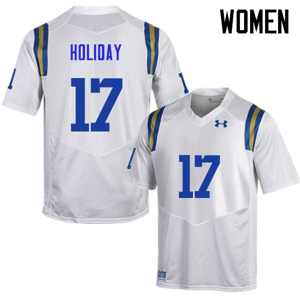 Women #17 DeChaun Holiday UCLA Bruins Under Armour College Football Jerseys Sale-White